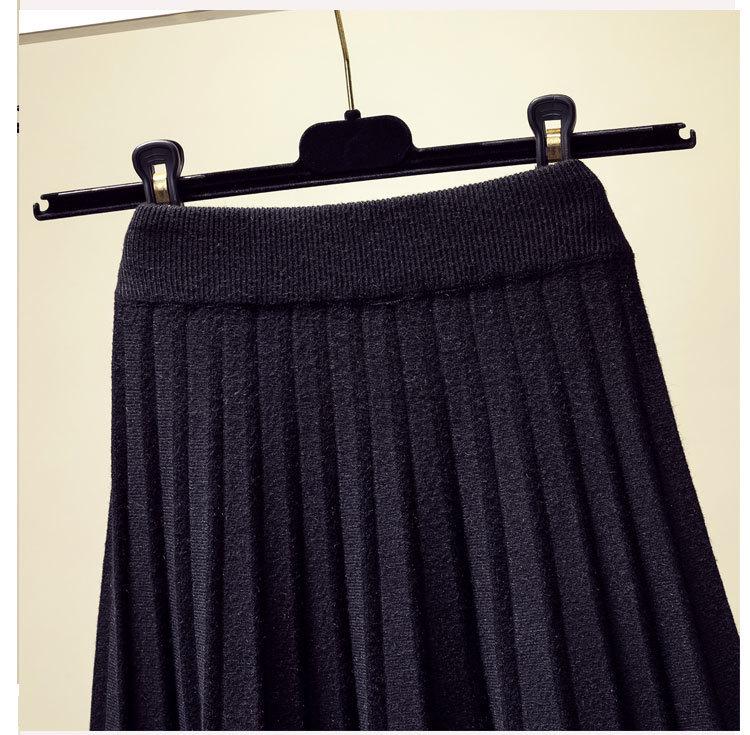 A-Linien-Rock aus Wollstrick mit hoher Taille – Faltenrock im College-Stil für Damen im Herbst/Winter mit Pullover