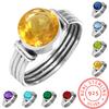 Inele Argint Sterling 925 Femei Piatră Prețioasă Bijuterii Handmade Cadou de Ziua de Naștere Ametist Safir Topaz Citrin Smarald Granat Iolit Peridot Rubin Piatră de Naștere