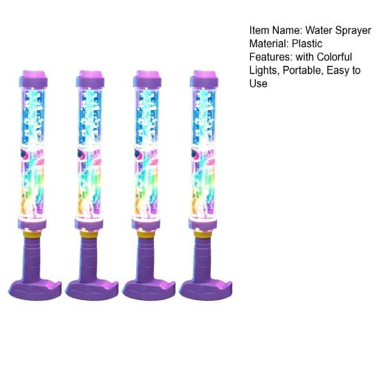 1/2/3/4Pcs Glowing Rainbow LED Water Sprayer, Light-up Water Sprinkler with Colorful Lights, Water Sprayer Tube Toy for Outdoor Summer Pool Party