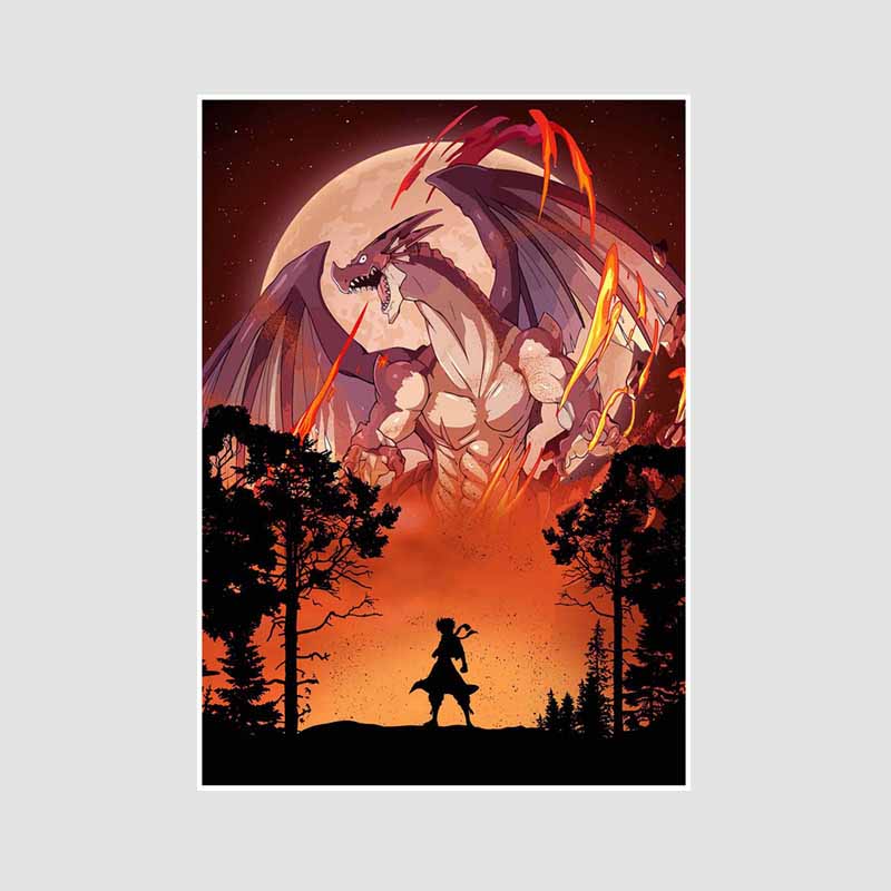 Japanische klassische Anime-Poster und Drucke, Wanddekoration, Retro-Weißpapier, Fairy Tail-Poster, Kunstgemälde, Wohnzimmer, Heimdekoration, Wandbild