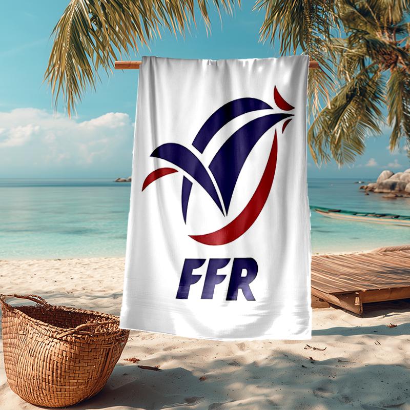 Ultra-Soft Beach Towel with France Rugby Theme,Ideal for Pool - Camping, Diving - Perfect Travel Essential, Vibrant Beach Towel.