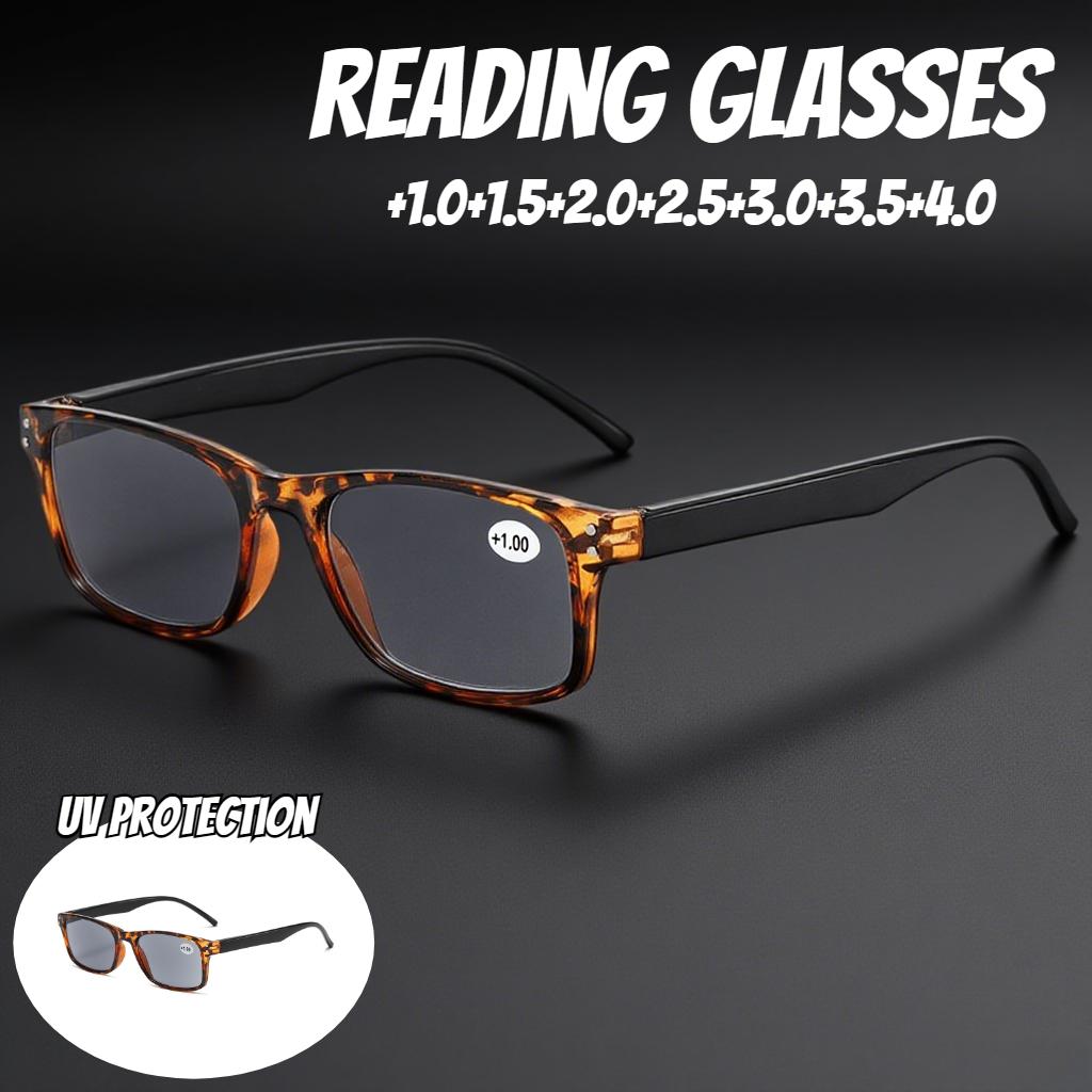 Fashion Trend Reading Sunglasses Classic Square Frame Gray Lens Long Vision Sunglasses Neutral Outdoor UV Protection Glasses