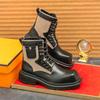 Men Business Versatile Chelsea Boots Comfortable  Fashionable Big Head Thick Bottom Leather Boots Outdoor Training Boots Men