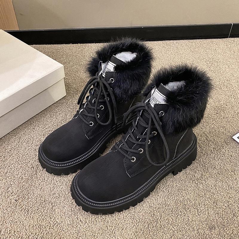 

Northeast fur integrated warm cotton shoes women s winter 2025 new velvet thickened snow boots large size Martin boots 41