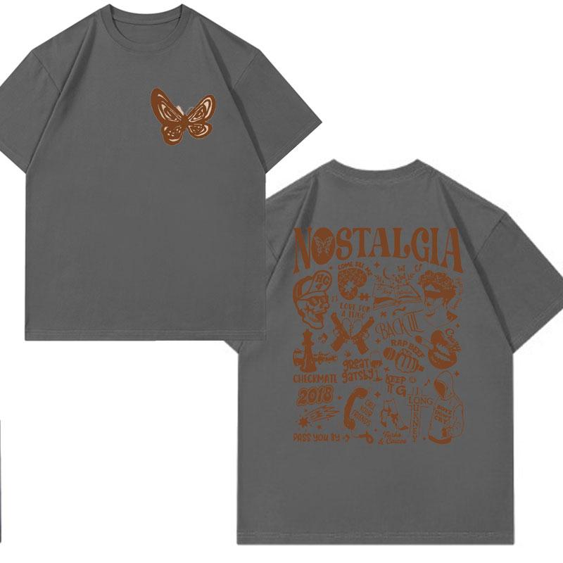 Rapper Rod Wave Nostalgia Butterfly T Shirt Men's Women's Clothes Harajuku Aesthetic Fashion T-shirt Hip Hop Streetwear Tshirts