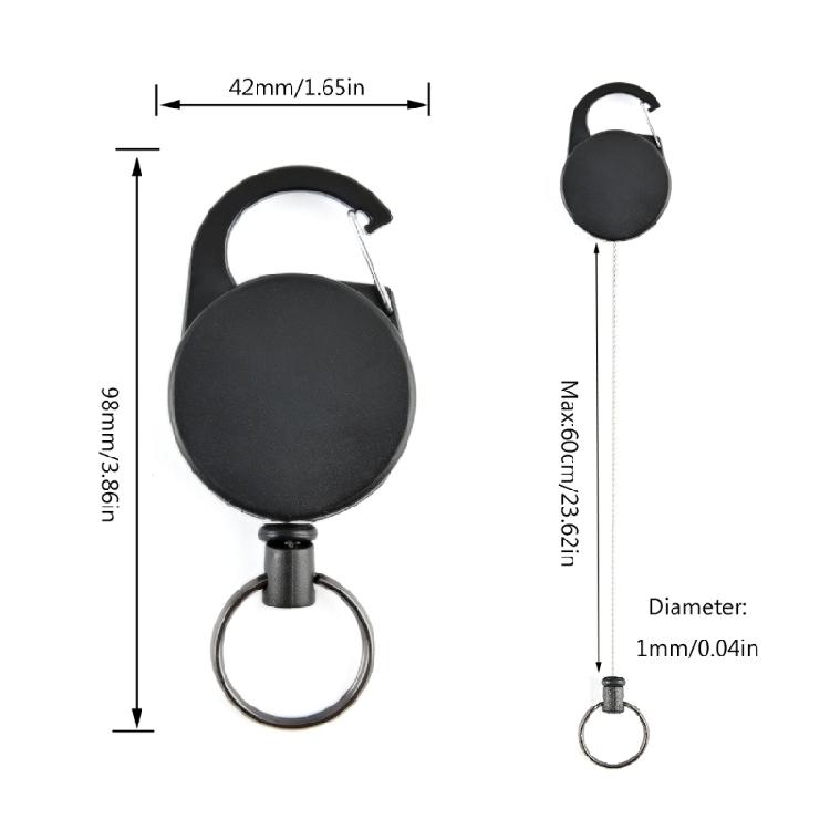 Retractable Keychain Extendable Students Nurse Badge Clip With Carabiner Clip