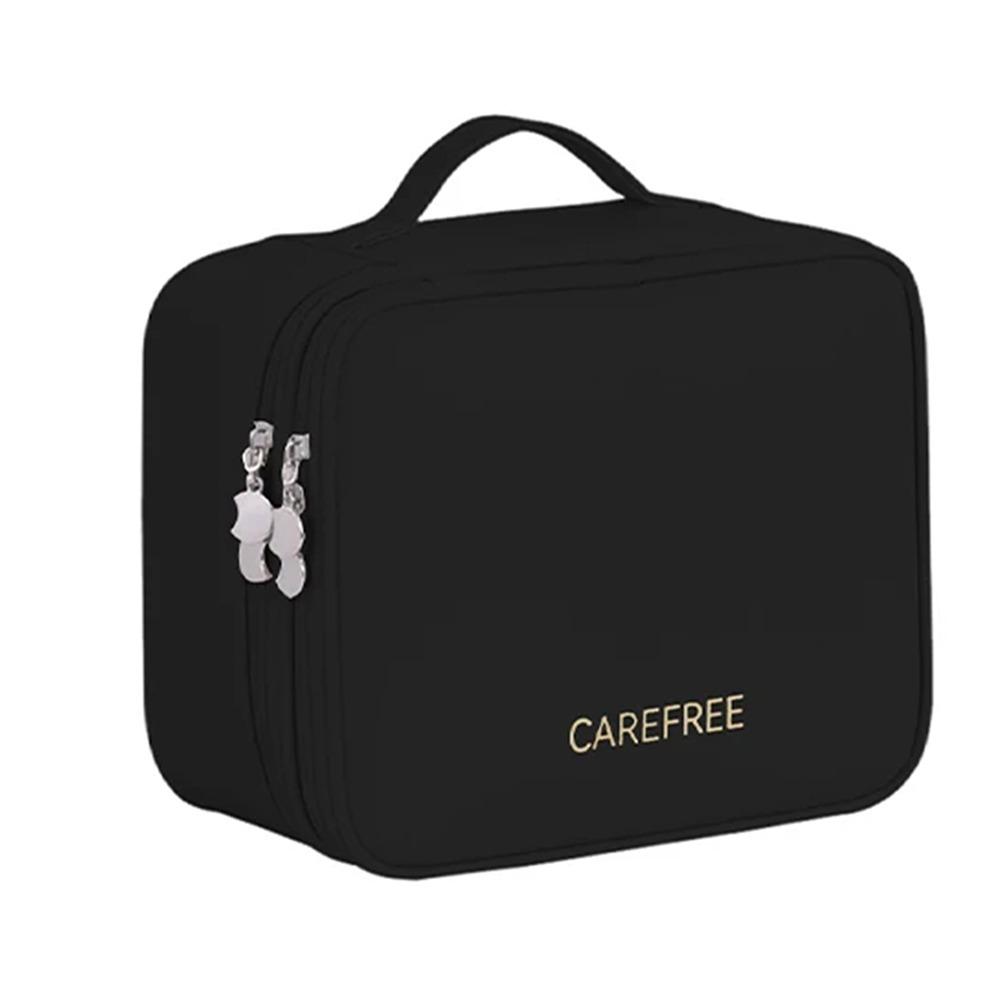 

Double-Layer Travel Toiletry Pouch Large Capacity Makeup Toiletries Organizer Shopping чёрный