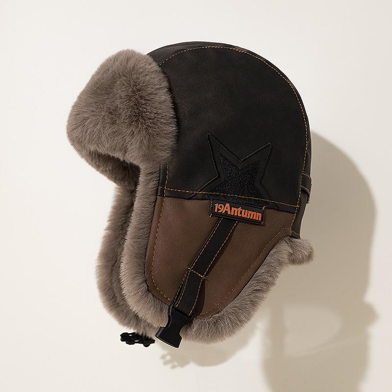 Half Star Verdicken Sie Kunstpelz Ohrenklappenmütze Uschanka Bombermütze Unisex Winter Ski Ride Reise Casual Warm Cap Farbabstimmung