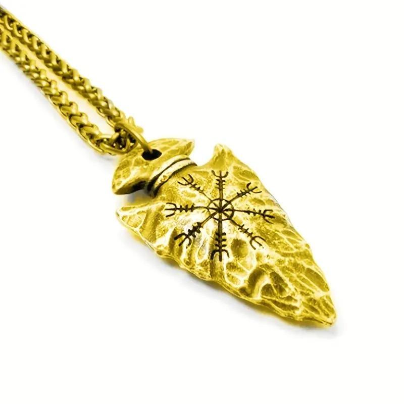 Vintage Viking Spear Rune Pendant Necklace Party Punk Necklace Talisman Jewelry