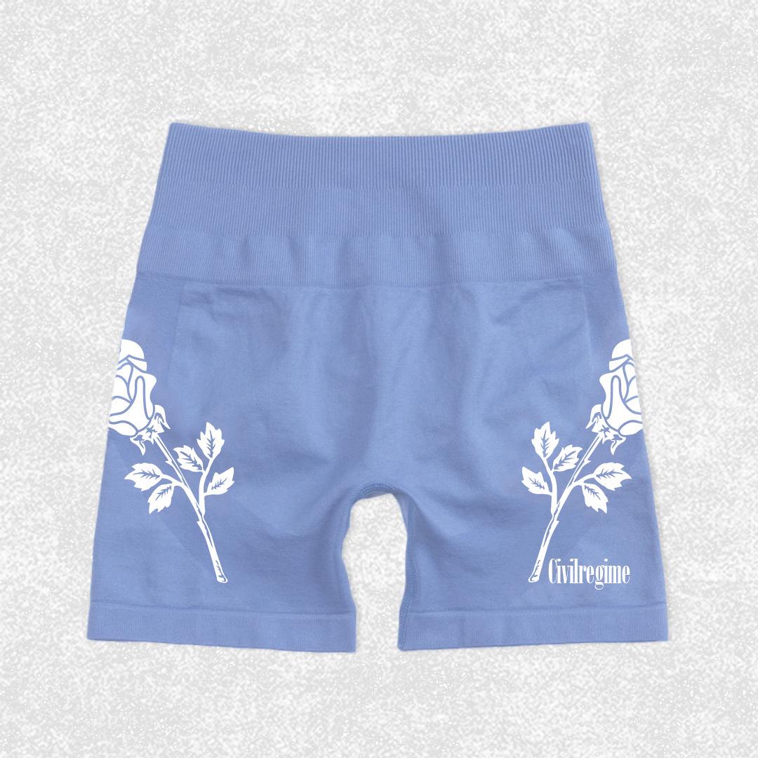 

Шорты для йоги с высокой талией и принтом роз: Быстросохнущий, Подтягивающий бедра, Приталенный S (recommended weight 85-105 jin)