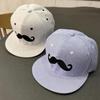 Striped Mustache Snapback Cap Flat Brim Trucker Hat Stylish Baseball Hat Unisex