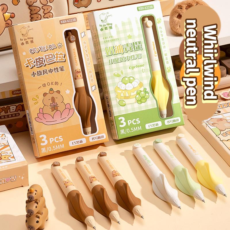 3 Stück Kawaii Cartoon Capybara Gelstift Schnelltrocknende Neutrale Stifte Schreiben Glatte Stifte Bürobedarf Schüler Schreibwaren Geschenke