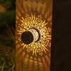 1/4 Pack Solar Hollow Peony Wall Lamps, Iron Outdoor Garden Decor Lights, Waterproof Yard Lighting, Party Decor Gift