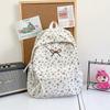 Schoolbag Korean Version Ins Versatile Sweet Backpack Large Capacity Corduroy Bow Campus Student Lightweight School Bag Women