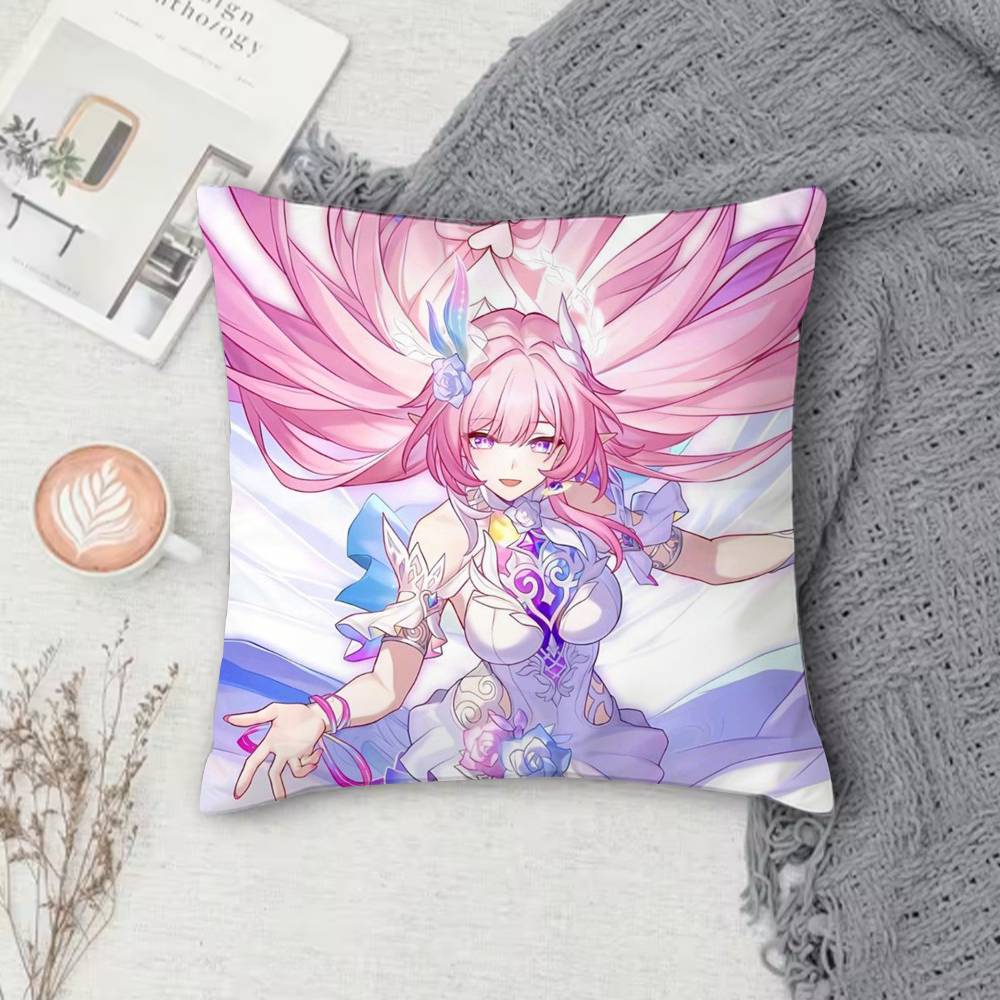 Honkai Series Anime Game Doublesided Printed Square Pillow Cover Decorative Cushion Cover for Sofa Bedroom Bedside