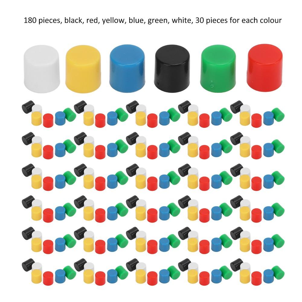 180PCS Round Shape Breadboard Push Button Cover Push Button Cover Set  Electronic Prototyping