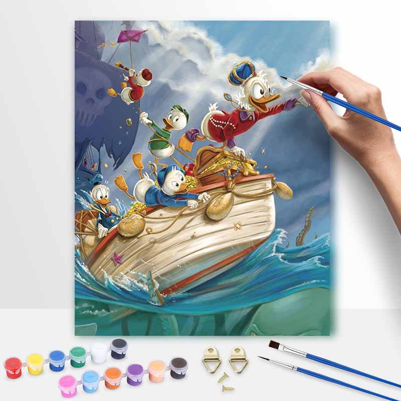 Disney Scrooge McDuck Painting Kit Canvas DIY Home Decor Gift 20x30cm
