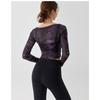 Haut de sport à manches longues en maille papillon pour femme