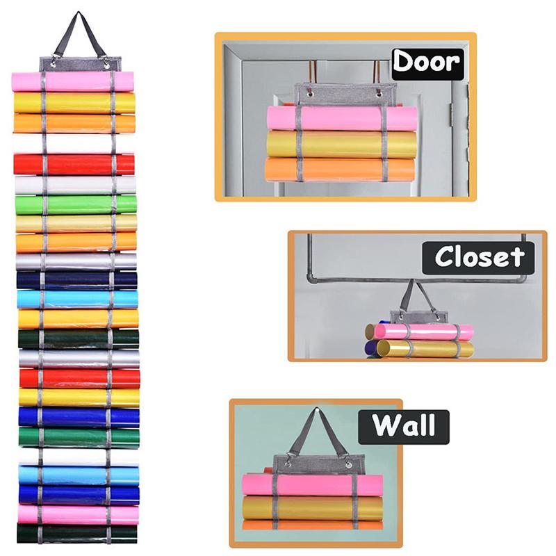 48 Fächer Vinyl Aufbewahrungshalter Hängebeutel Rollen Vinyl Aufbewahrungsregal Bastelvinyls Organizer Tasche Wandmontage Hinter der Tür Zimmer