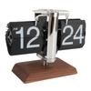 Retro Flip Clock Automatic Page Turning 12 Hours Battery Operated Mechanical Large Number Clock for