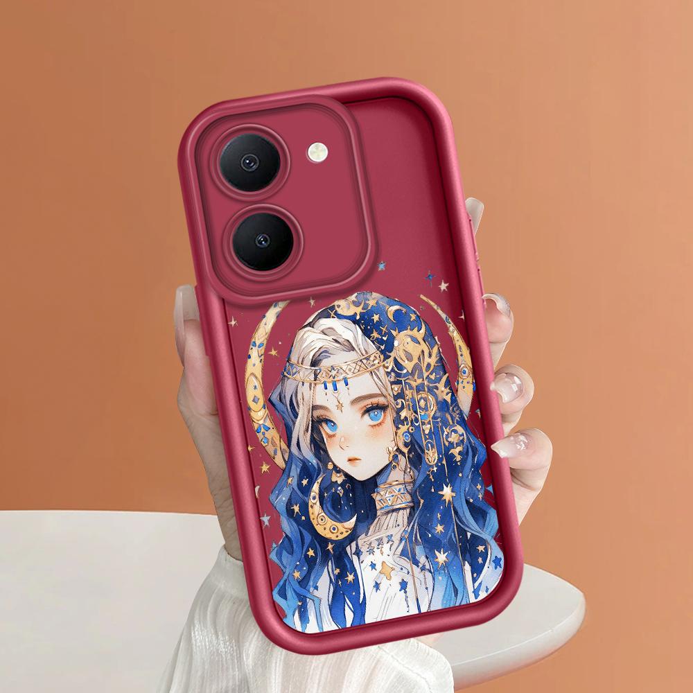 Soft Silicone Square Ladders Cartoon Pattern Full Cover Camera Protection Shockproof Case for iPhone Infinix Tecno Vivo