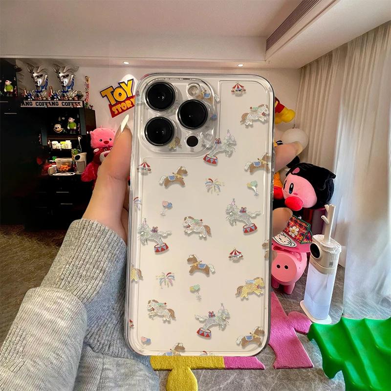 Full Screen Graffiti Pony Applies To Apple 17Promax Mobile Phone Case iPhone16 Transparent 15 Cute 14 Space Case