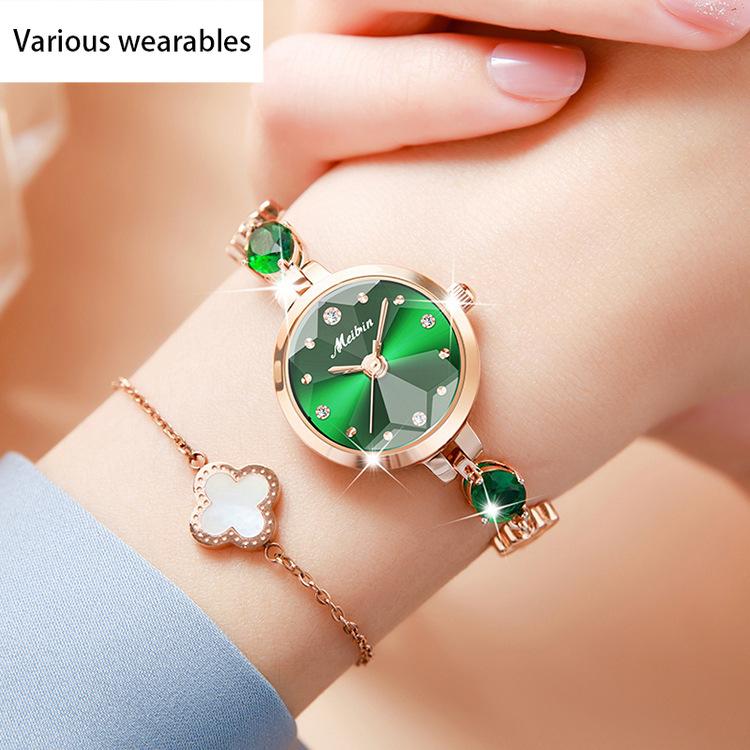 Modische Armbanduhr im Armbandstil, vielseitige Damen-Quarzuhr in Roségold, trendige Uhr, wasserdichtes Armband für Frauen