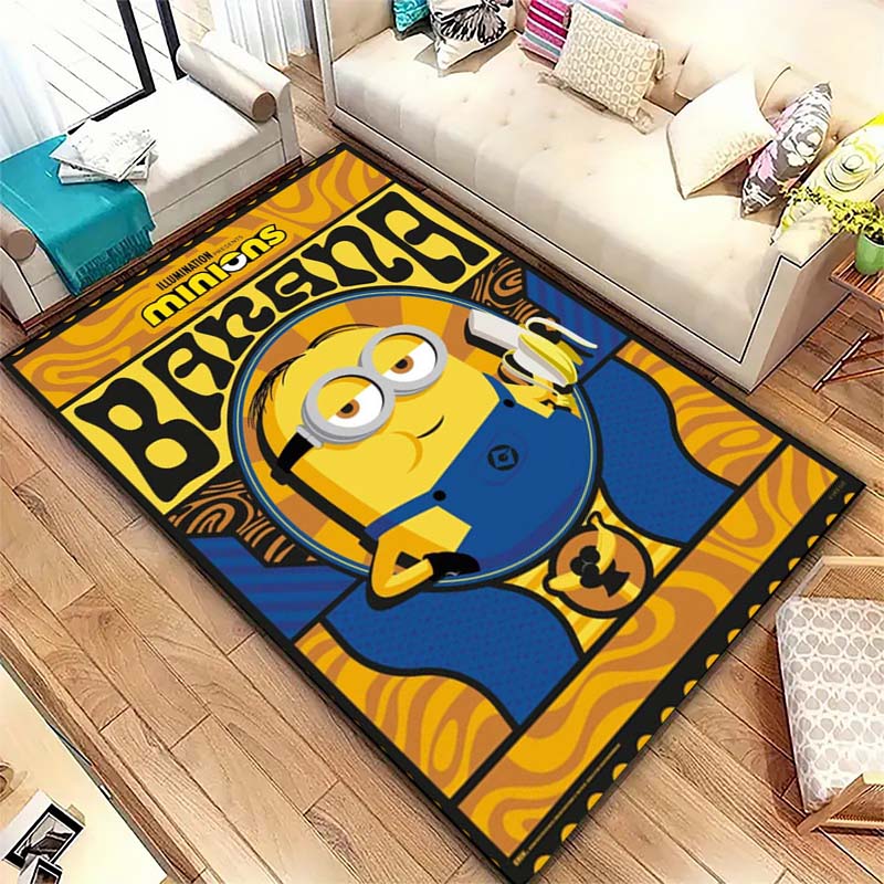 Stylish Minions Design Non-Skid Area Rug Living Room Bedroom Soft Carpet Children Play Mat Home Decor Gift
