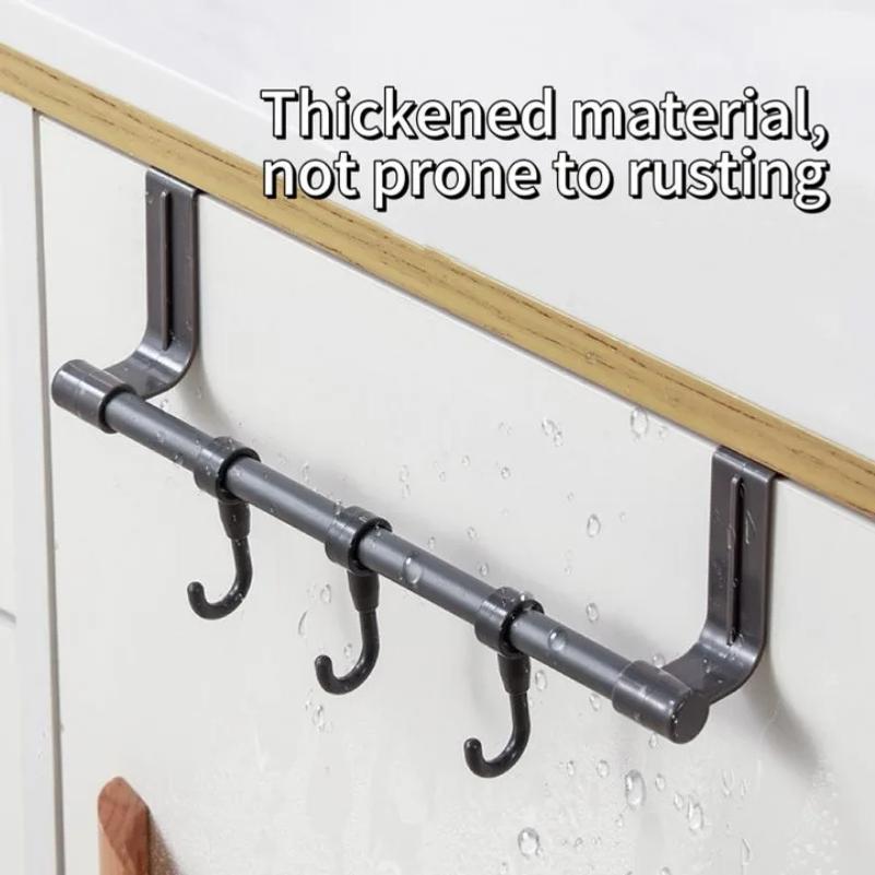 1/2pcs Wall-Mounted Kitchen Cabinet Towel Rack - Space-Saving Dishcloth Holder for Home and Bathroom No Drilling Require