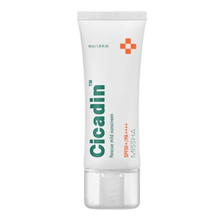 MISSHA Cicadin Rescue Mild Sun Cream SPF50+ PA++++ Soothing Mineral Sunscreen 40ml