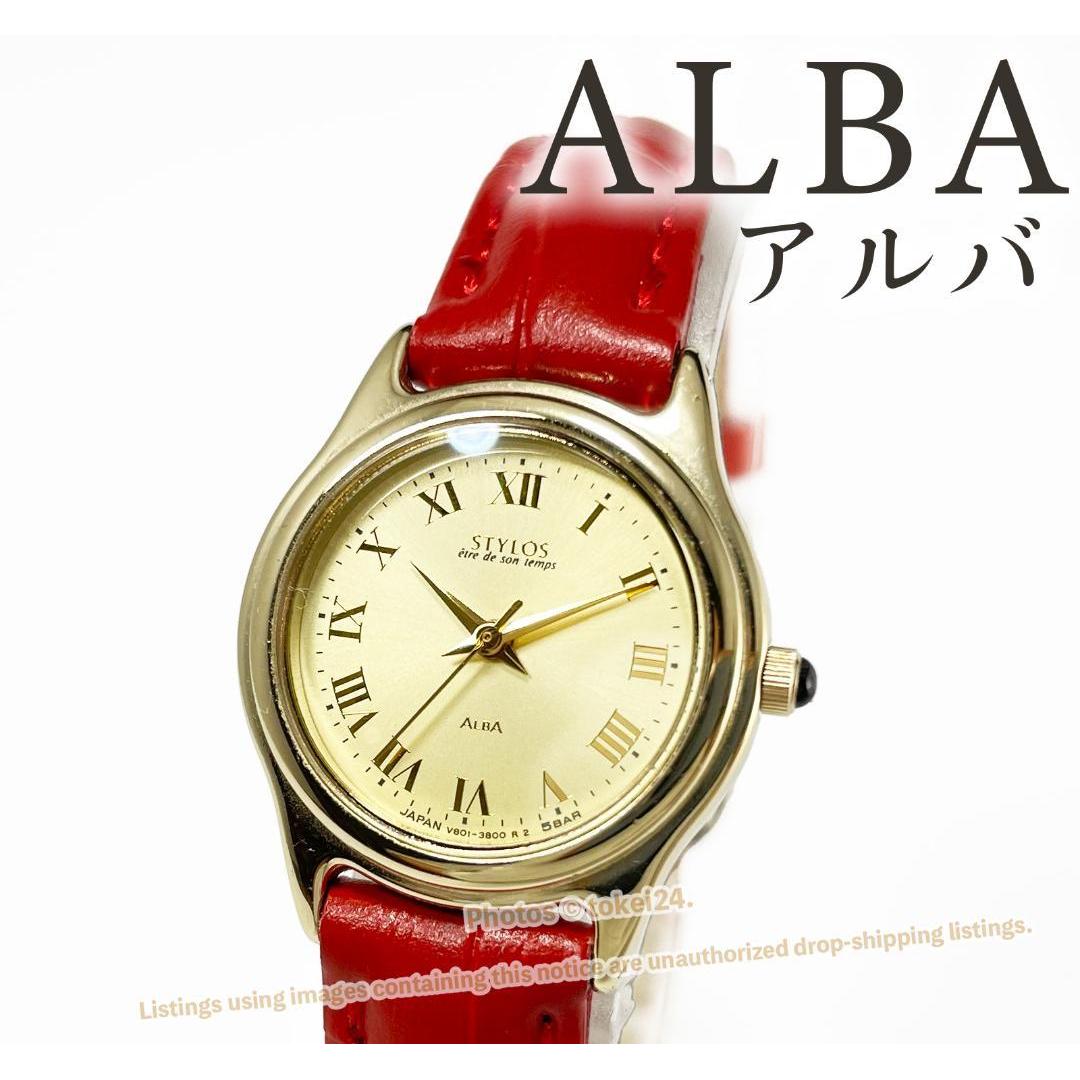 Battery replaced Seiko ALBA Alba Quartz V801-0880 New belt