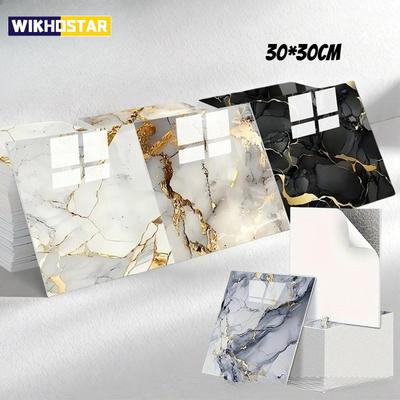 Plăci de Perete și Podea din PVC Autoadezive cu Model de Marmură în Culori Amestecate Plăci Decorative Peel & Stick Pentru Decorarea Casei Moderne