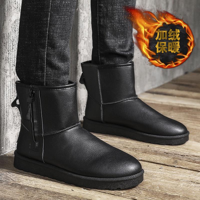 2025 matné sněhule pánské zimní teplé sametové protiskluzové zesílené vysoké bavlněné boty chlebovky nízké boty