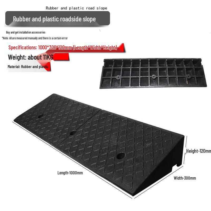 Rubber Curb & Threshold Ramp Mat for Home and Car 