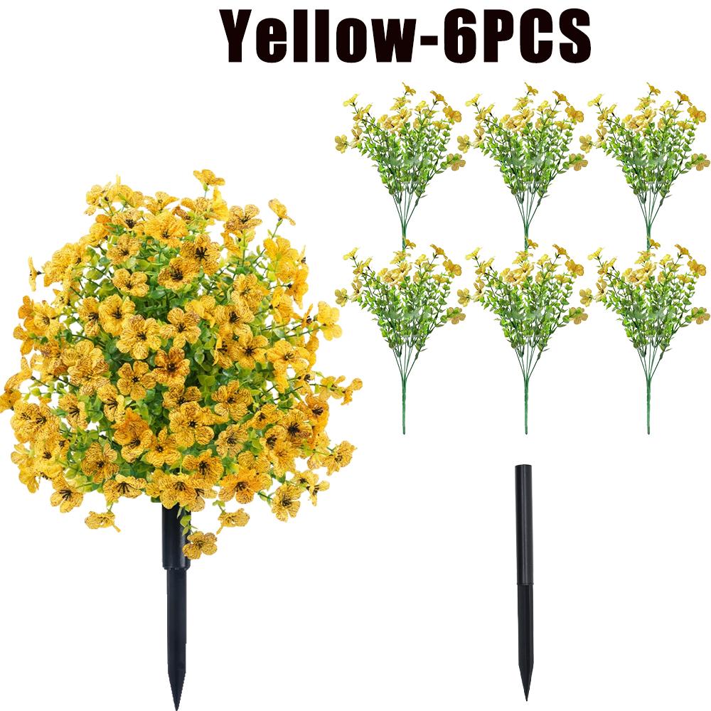 Fake Flowers Outdoor UV Resistant Faux Plants For Outside Yard Wedding Indoor Home Kitchen Farmhouse Decor Artificial Plants