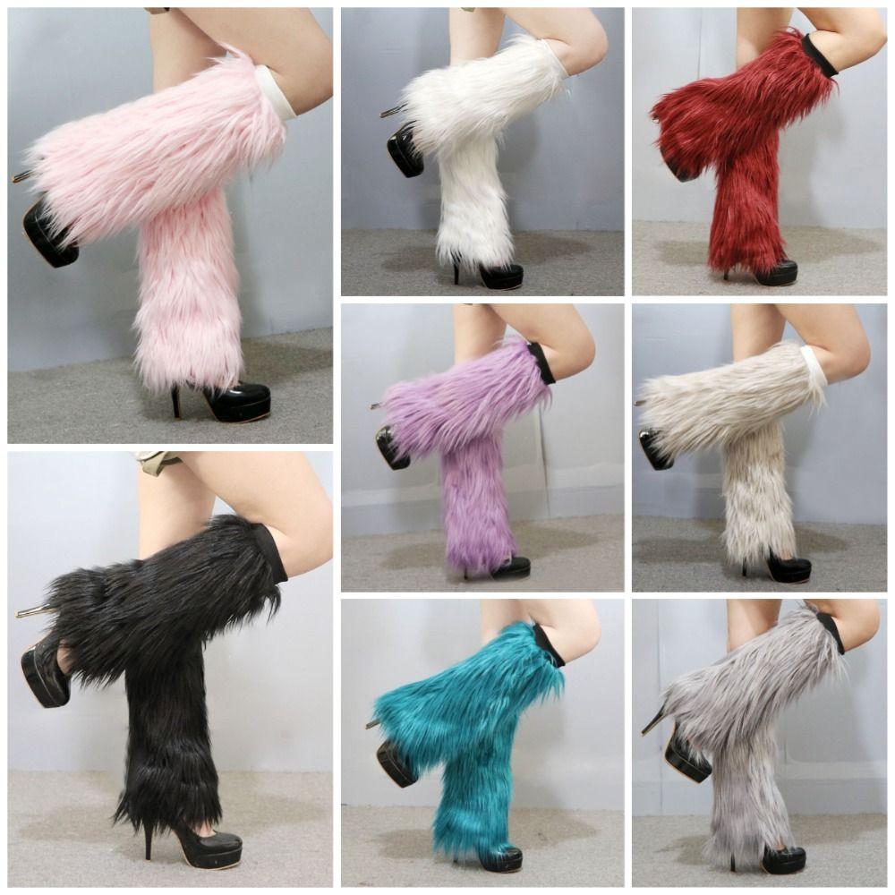 40cm Furry Leg Warmers Japanese Style Long Tube Sock Harajuku Style Lolita Boots Cover Women