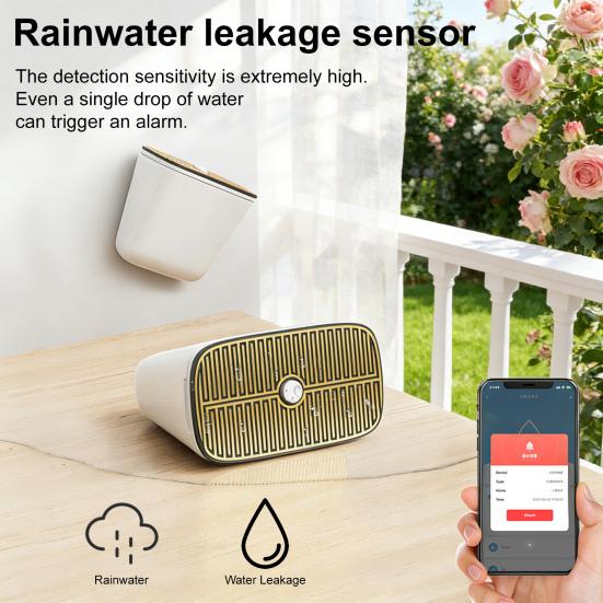 Intelligenter Regensensor und Wasserleckdetektor, ultraempfindlich, 82 Elektroden, schneller Alarm, IP67 wasserdicht, Wassersensor für Außenbereich, Innenbereich, Boden-, Wandmontage