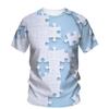Funny Game The Puzzle Graphic T-Shirts Colorful Jigsaw Design 3D Printed T Shirts  Harajuku Fashion Children's Boy and Girl Kids Unisex T-shirts