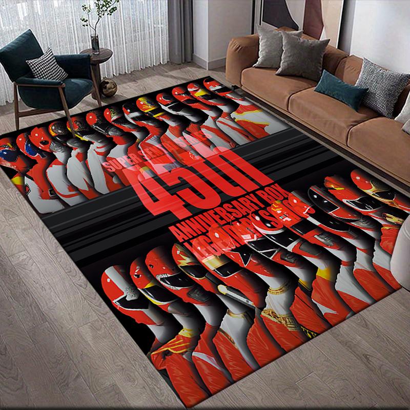 Super Sentai Character Collection Square Area Rug, Non-Slip Floor Mat for Bedroom, Perfect Gift for Super Sentai Fans.chl