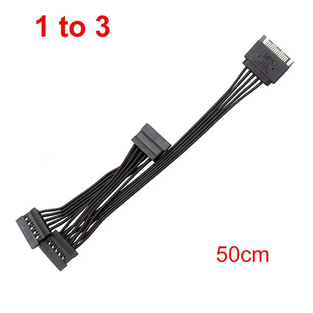 15Pin SATA Power Splitter Extension Male to 2/3/4 Female 35cm/50cm/65cm for Desktop PC Internal HDD SSD Storage DIY Hard Disk