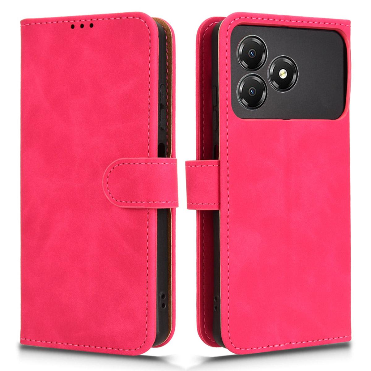 

For ZTE Blade A36 Leather Case Skin Feel Anti Drop Wallet Flip Phone Cover Rose
