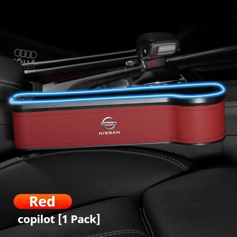 Nissan Nismo Qashqai Juke X-Trail Patrol Note Leaf Altima Maxima Micra DMurano Tiida Rogue Teana Pulsar Car Seat Slot Storage Box