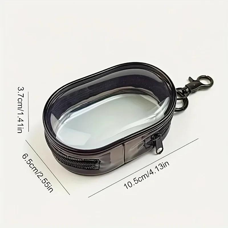 1pc Cute Mini Transparent Plastic Cable Organizer Box with Keychain-Portable & Space-Saving Design for Cables,Chargers,Earphones