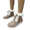 Large size fashion suede snow boots 23 autumn and winter new women's thick-soled velvet thickened lace-up warm boots