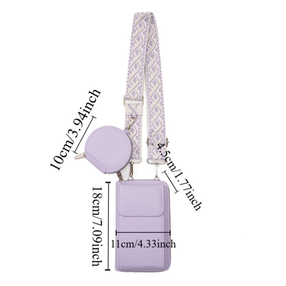 Vintage PU Leather Bag Crossbody Phone Shoulder Bag Leisure Bag with Pouch Unisex