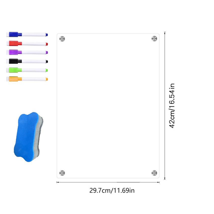 3D Magnetic Acrylic Erasable Note & Planner Board for Refrigerator