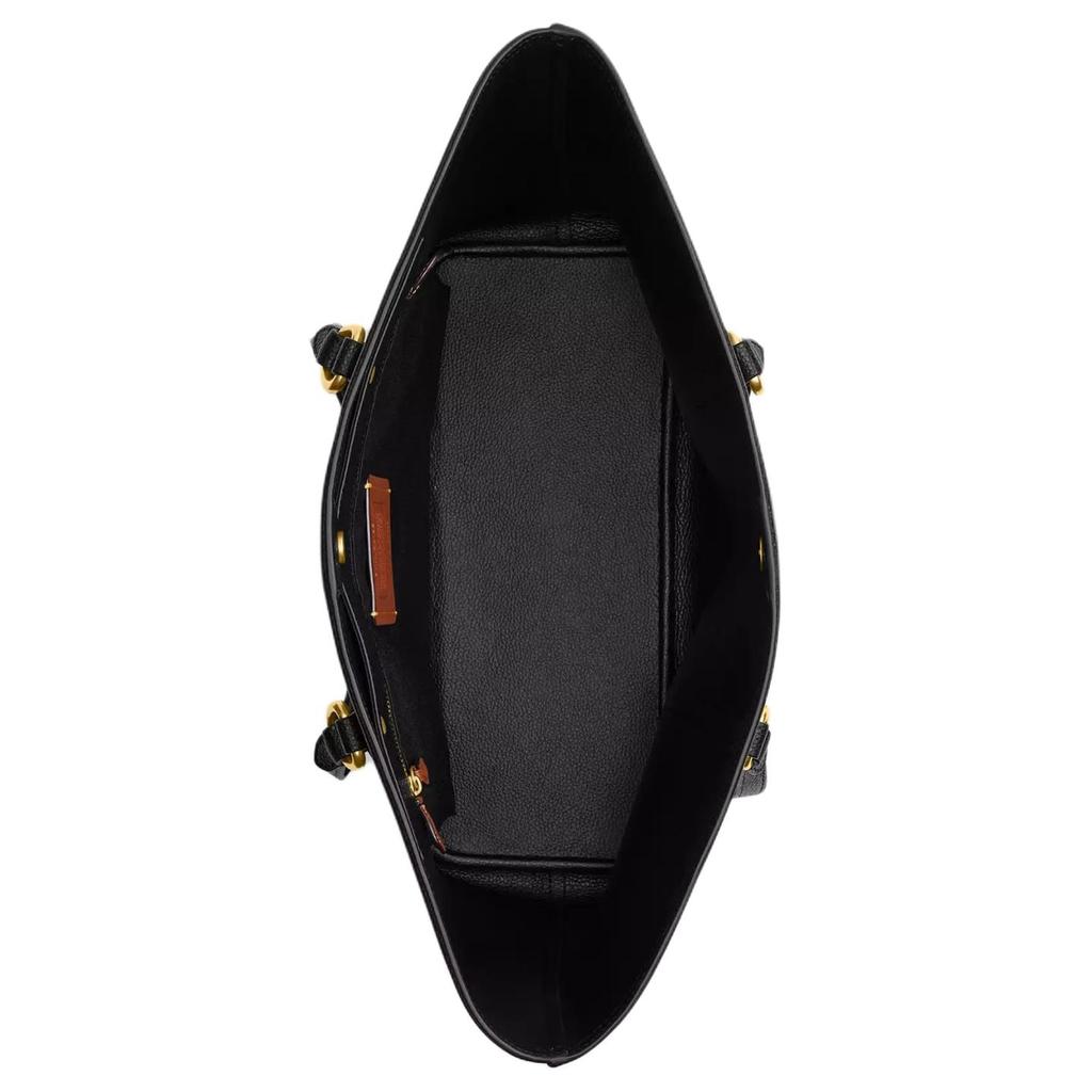 Coach Polished Pebble Leather Tote Bag, Shopping Bag, Shoulder Bag Large Women's Black CU056-B4BK