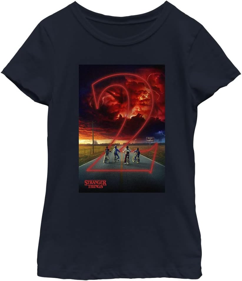 Netflix Stranger Things Season 2 Poster Girls Short Sleeve Tee Shirt S