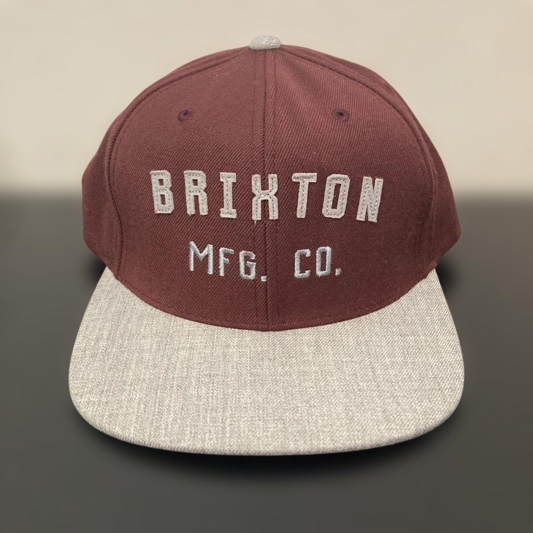 Used brixton cap snapback burgundy red gray