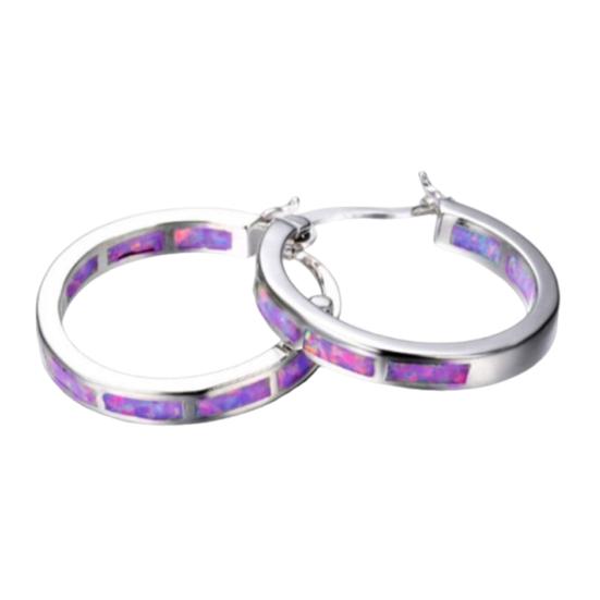 

1 пара женских серег-колец с искусственным лунным камнем, геометрической круглой формы, легкий гладкий сплав, подарок на день рождения, годовщину, день святого валентина, украшения для ушей фиолетовый